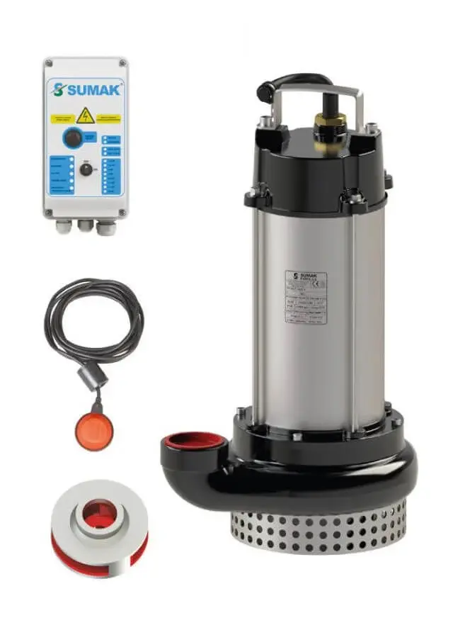 Sumak SDT30/2-Y Paslanmaz Çelik Drenaj Dalgıç 3 HP - 27 metre/380V
